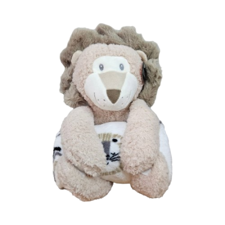 Lion-Fluffy Blanket Toy-Patterned